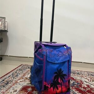 Zuca Rolling Bag with Palm Tree Design